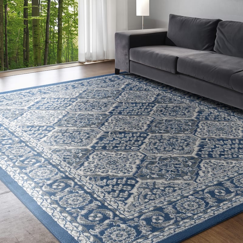Hamilton Traditional Oriental Indoor Area Rug - 3'11'' x 5'3'' - Navy