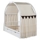 preview thumbnail 12 of 18, Twin Size Bed with Arched Canopy and Integrated Drawers , Pinewood Construction, Playful Tent