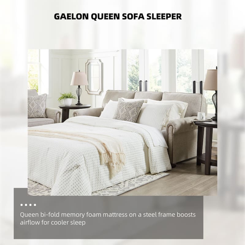 Signature Design by Ashley Gaelon Dune Queen Sofa Sleeper - 87" W x 41" D x 39" H