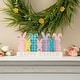 preview thumbnail 2 of 16, Glitzhome Easter Wooden/Metal Tulips/Bunny Family Spring Theme Table Decor