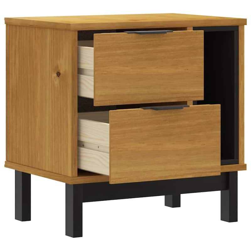 vidaXL Bedside Cabinet FLAM 19.3"x13.8"x19.7" Solid Wood Pine