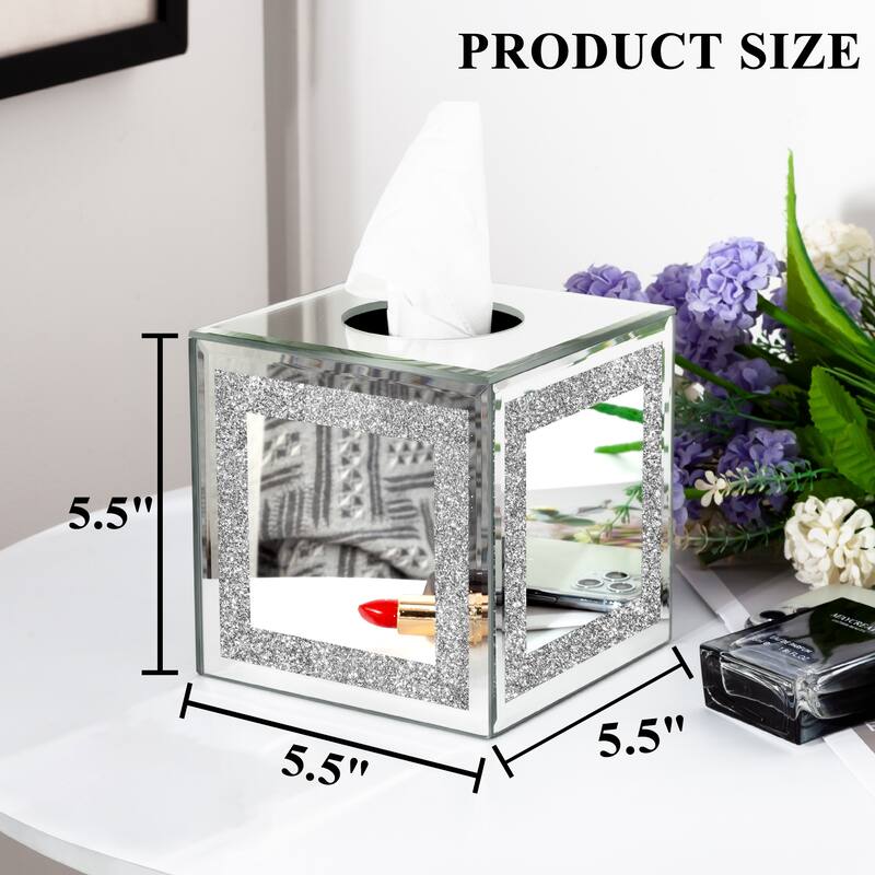 Poissy Mirrored Tissue Box Cover Holder