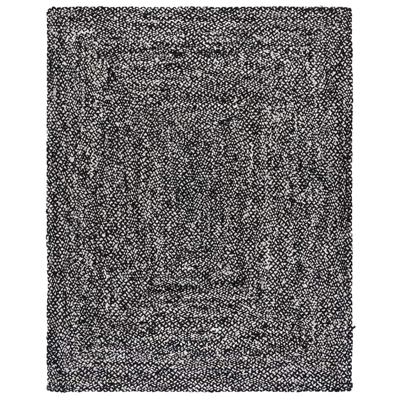 SAFAVIEH Georgine Handmade Nanny Braided Bohemian Cotton Rug - 8' x 10' - Black/Ivory