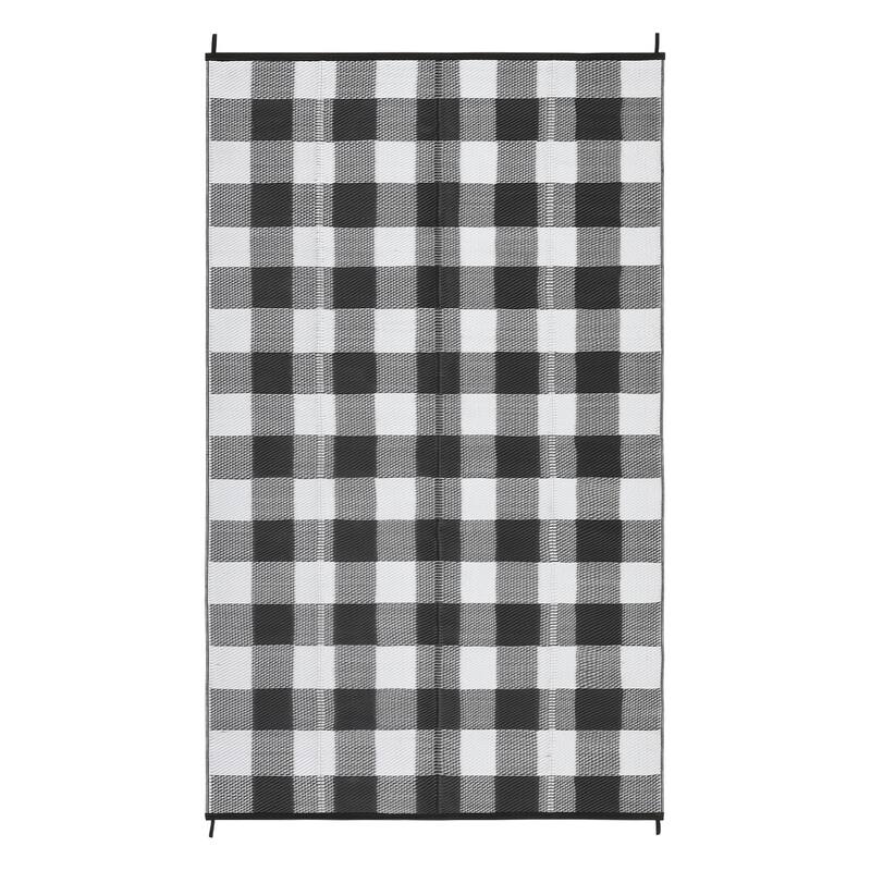 Outdoor Rug Waterproof Reversible Rug Indoor Outdoor Plaid Area Rug Plastic Straw Rug for Camping RV Backyard Patio