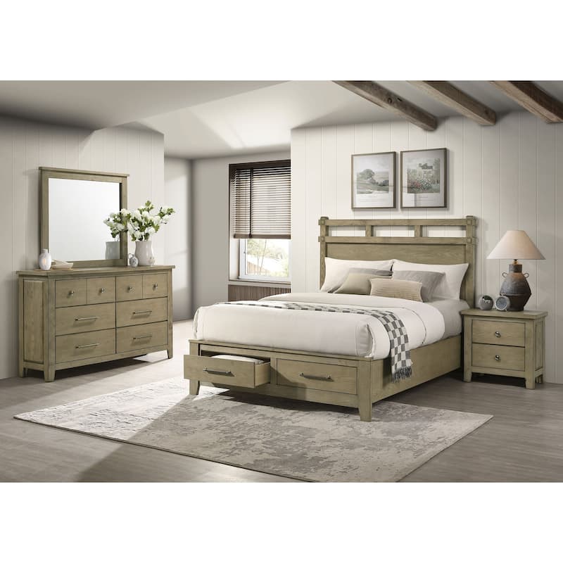 Hazlewood Bedroom Set Vineyard Oak - Eastern King - 4 Piece