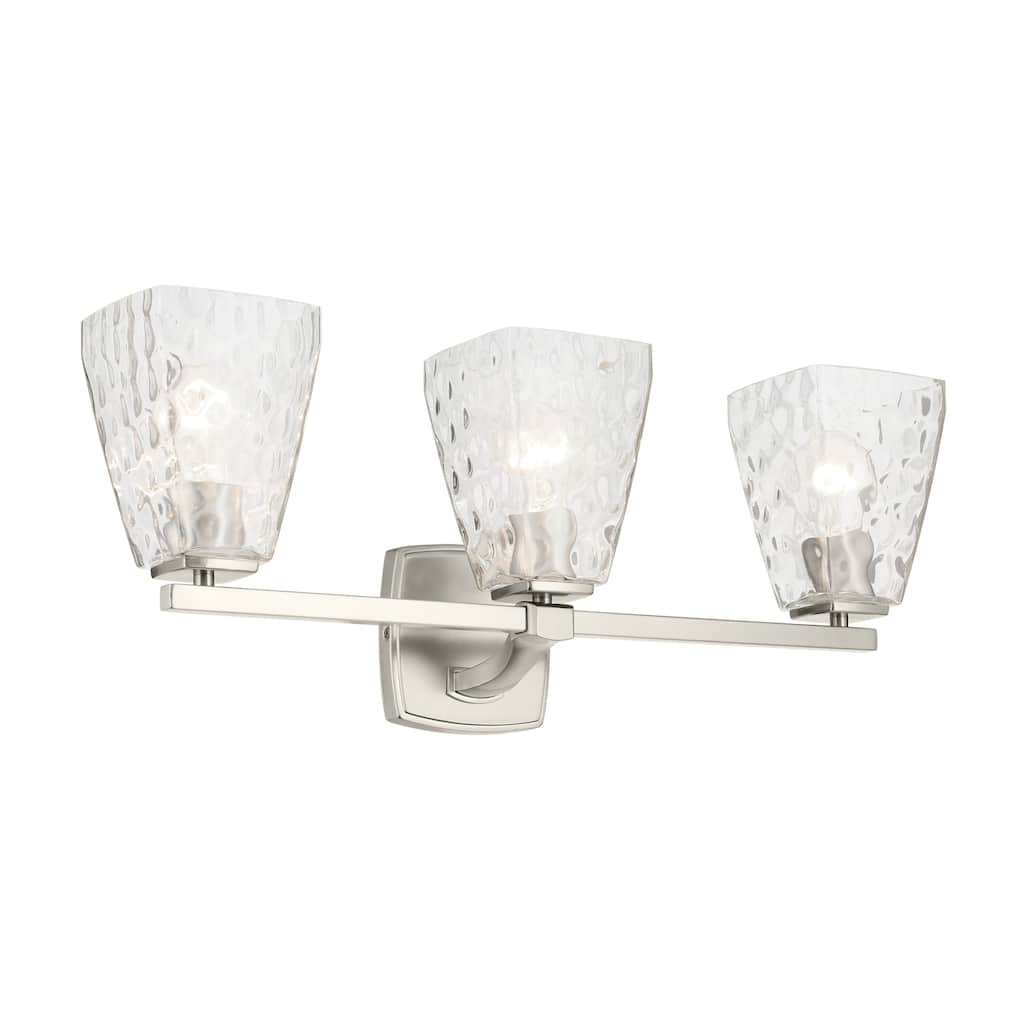 Kichler Lighting Marant 23.75" 3-Light Vanity Light with Clear Water Glass in Brushed Nickel