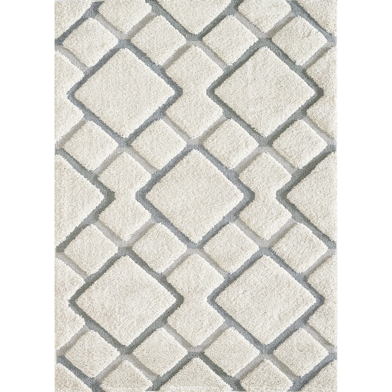 Domani Oxford Casual Natural Geometric Area Rug - 3'3" x 5'3" - Natural