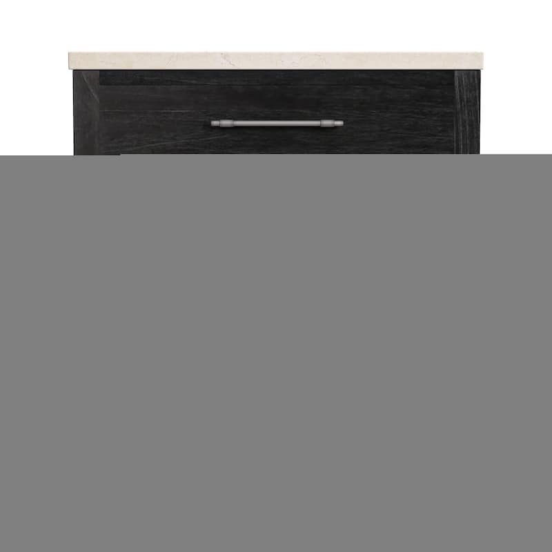 Mayfair 1 Drawer Wood and Marble Nightstand