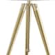Gold Metal Adjustable Height Tripod Table Lamp With White Drum Shade - 14