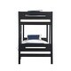 preview thumbnail 4 of 2, Black Twin over Twin Solid Wood Bunk Bed with Ladder & Fence