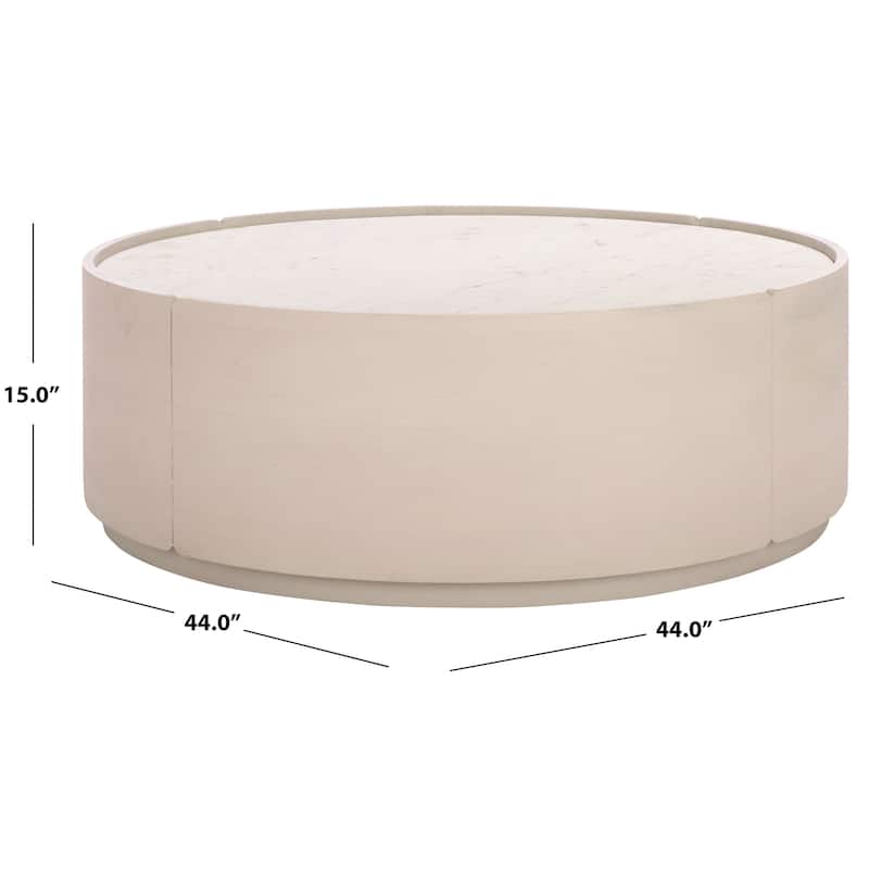 SAFAVIEH Couture Alanabella Marble Roundd Coffee Table - 44"W x 44"D x 15"H