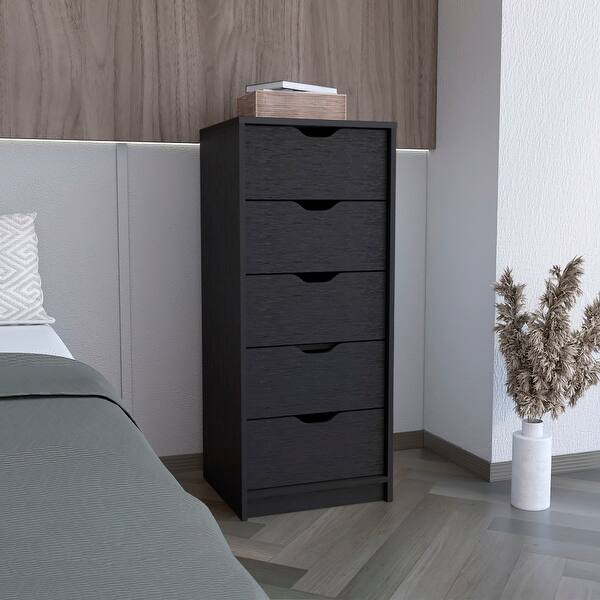 HomeRoots 18" Black Charcoal Manufactured Wood Five Drawer Tall and Narrow Dresser - Bed Bath & Beyond - 37920236 HomeRoots 18" Black Charcoal Manufactured Wood Five Drawer Tall and Narrow Dresser - Bed Bath & Beyond - 37920236