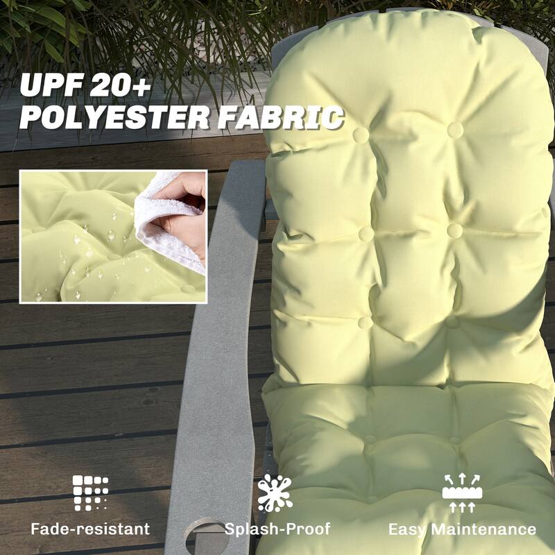 Outsunny Outdoor Adirondack Chair Cushions Set of 2, Tufted High Back Patio Chair Cushions, Adirondack Cushions