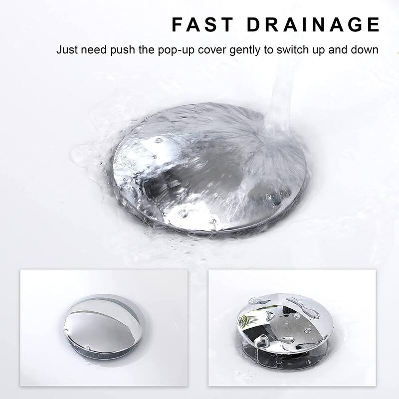 Pop-Up Bathroom Sink Drain with Overflow