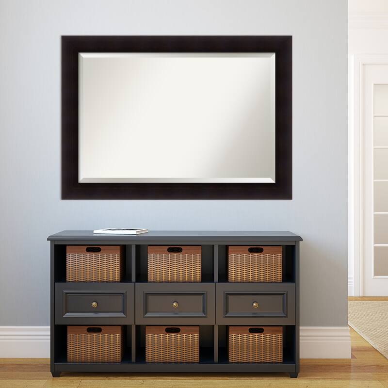 Beveled Wood Wall Mirror - Portico Espresso Frame