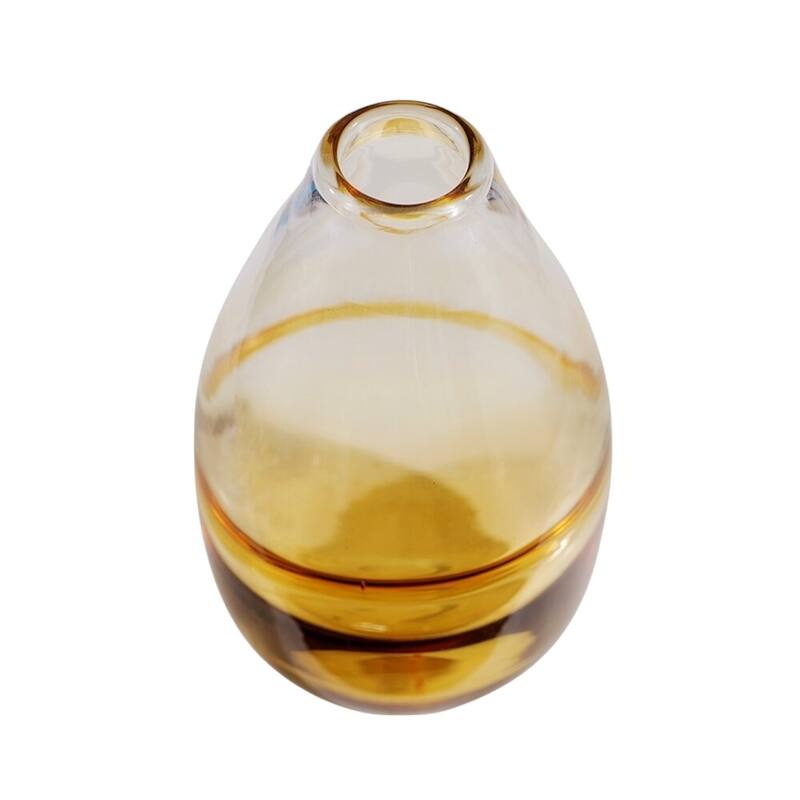 11" Clear And Amber Ombre Glass Round Table Vase - 7.10
