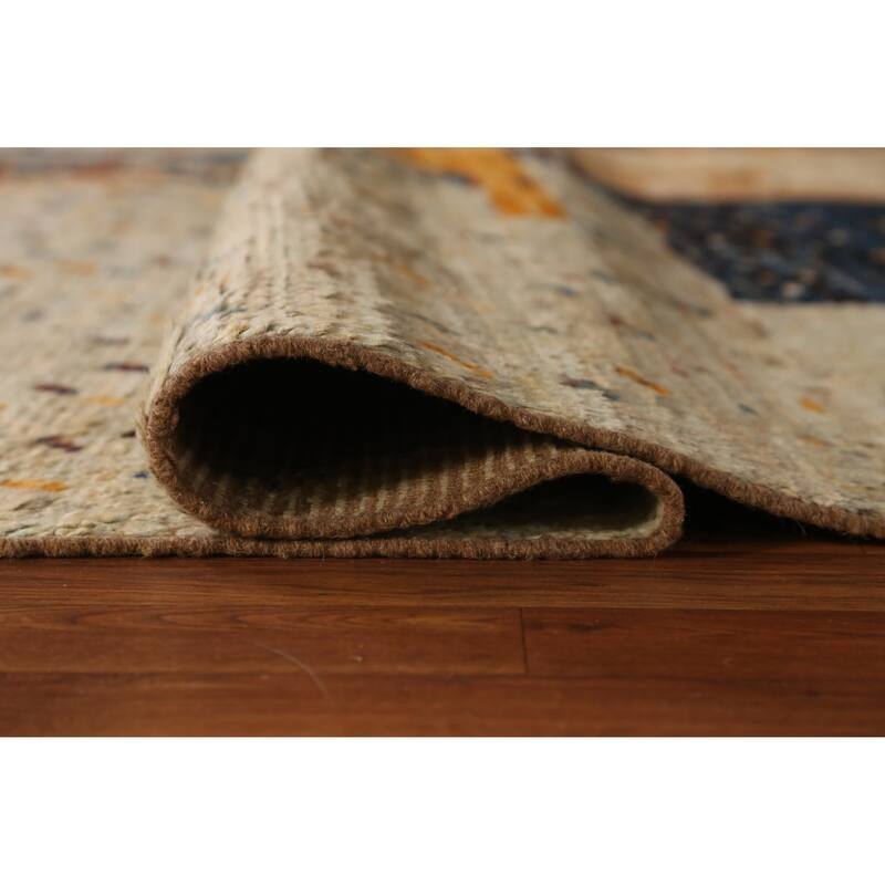 Multi-Color Moroccan Oriental Area Rug Hand-Knotted Wool Carpet - 6'2" x 9'8"