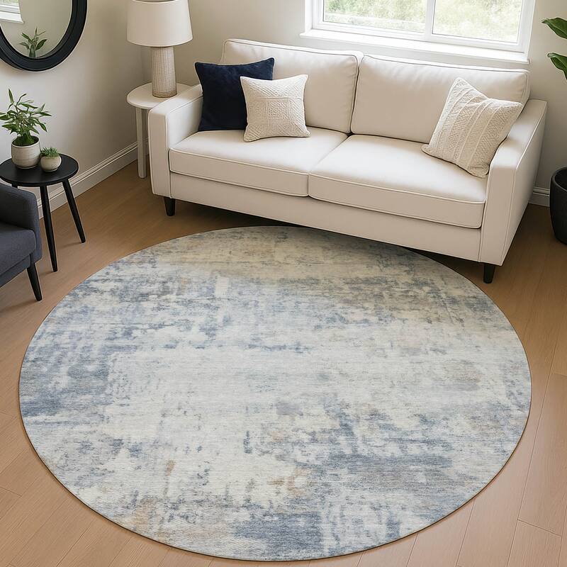 Machine Washable Indoor/ Outdoor Modern Casual Chantille Rug