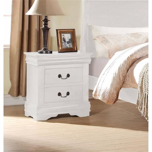 Coaster Furniture Louis Philippe White 2-Drawer Wooden Nightstand