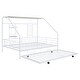 preview thumbnail 6 of 38, Metal Full Size House Bed with Trundle and Built-in Shelf