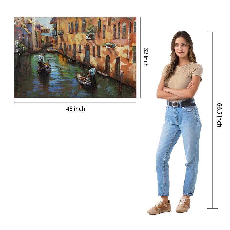 "Venice" Mixed Media Iron Hand Painted 3D Wall Art