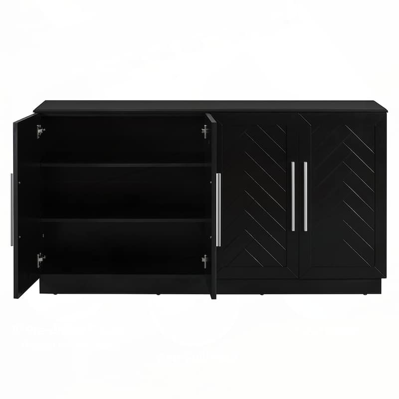 Sideboard with 4 Doors Large Storage Space with Adjustable Shelves