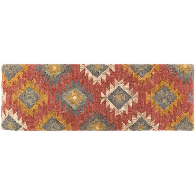 Livabliss Anupama Southwestern Upholstered Jute Bench