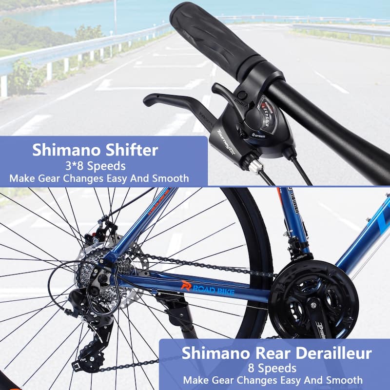 24 Speed Hybrid Bike Disc Brake 700C for men women's City Bicycle