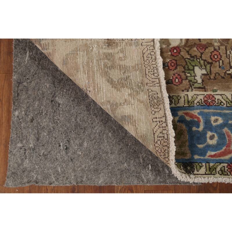 Blue Tabriz Persian Vintage Area Rug Handmade Bedroom Wool Carpet - 6'2"x 9'9"