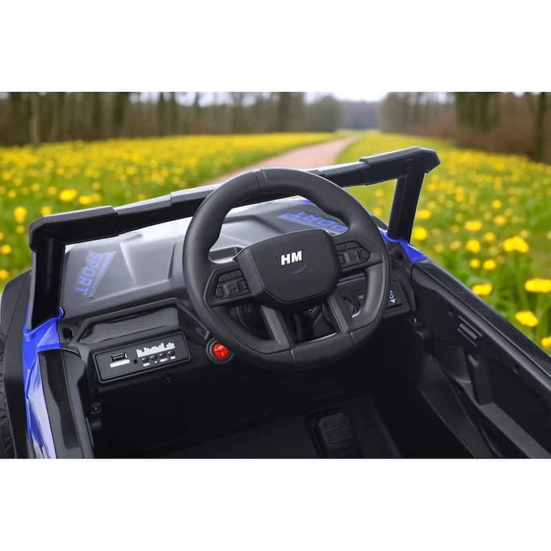 12V Kids Electric Ride On UTV Car with Remote Control, Battery Powered Toy Vehicle with Seat Belt & LED Lights, Ages 3-6