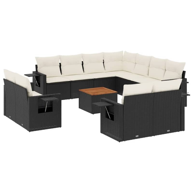 vidaXL Garden Sofa Set PE rattan Large Foldable Garden Sofa Set