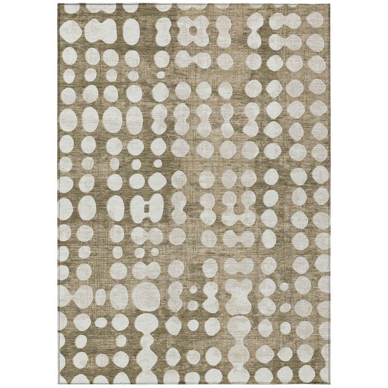 HomeRoots Abstract Transitional Rectangle Outdoor Rug