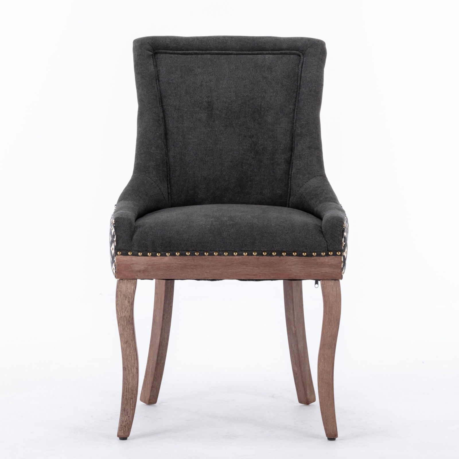 Luxurious Fabric Dining Chair Set with Solid Wood Legs and High Backrest for Ultimate Comfort and Style.