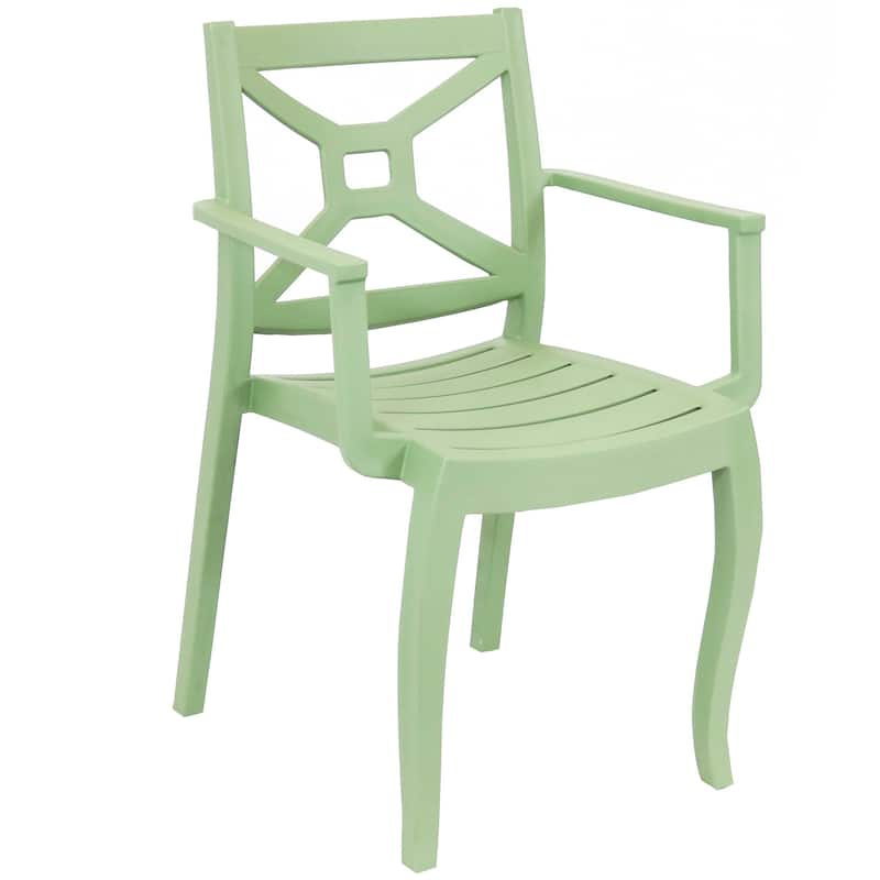 Sunnydaze Tristana Plastic Outdoor Patio Arm Chair - N/A
