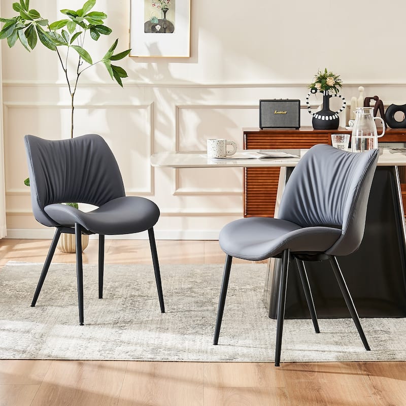 Modern Dining Kitchen Chairs Set of 2 Loads up to 300lbs - Gray Purple