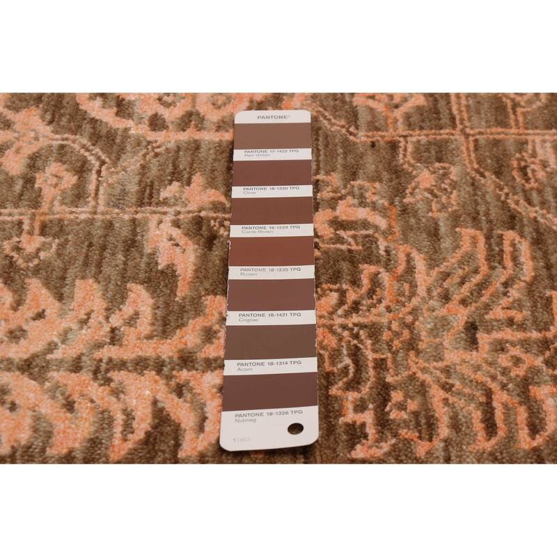 ECARPETGALLERY Hand-knotted Heritage Dark Brown Silk, Wool Rug - 6' 3" x 8' 10"