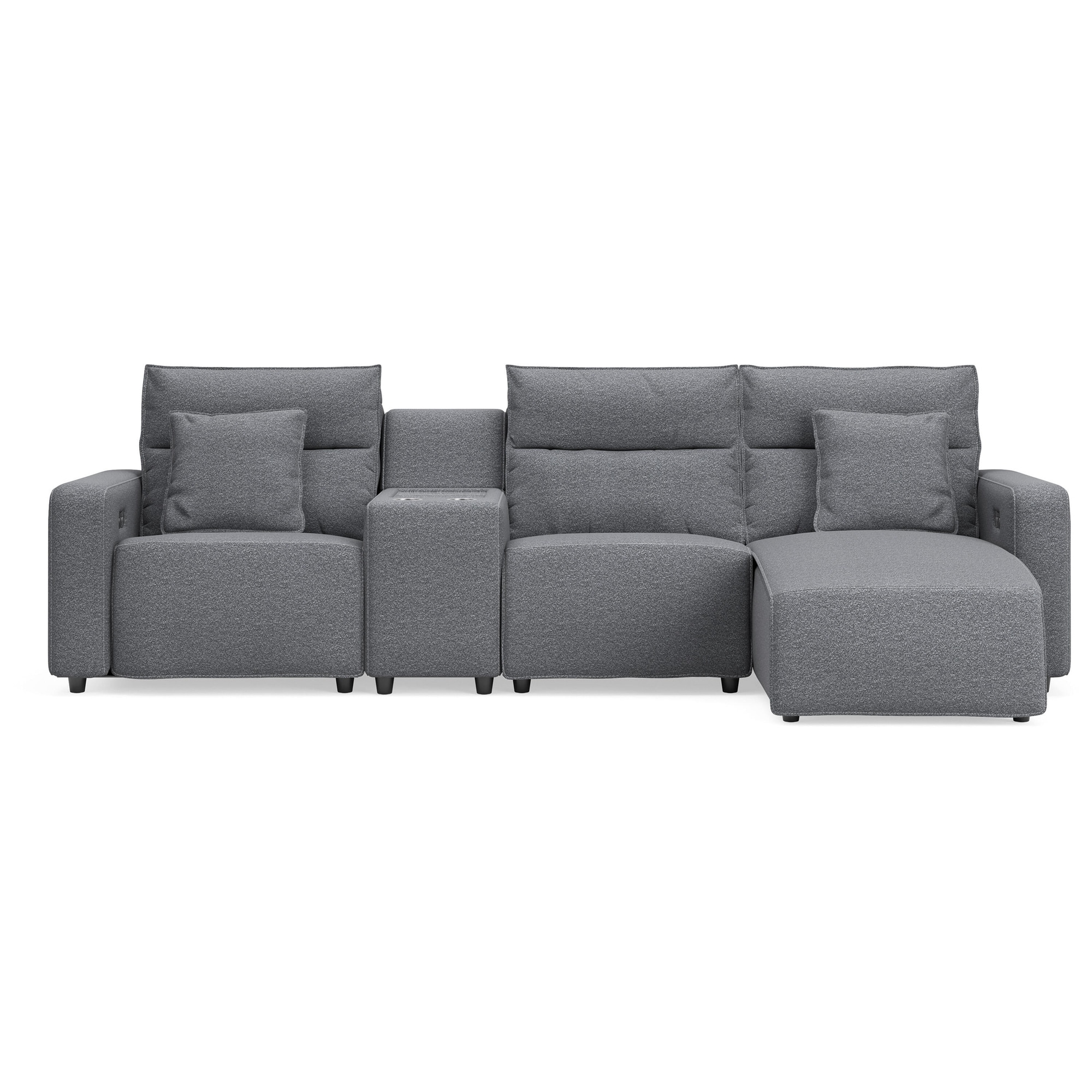 Signature Design by Ashley Modmax II Gray 4-Piece Reclining Sectional - 137" W x 66" D x 42" H