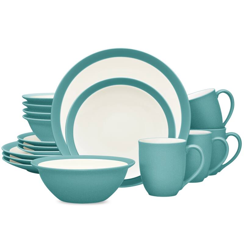 Noritake Colorwave 16-Piece Curve Dinnerware Set, Service For 4 - Turquoise