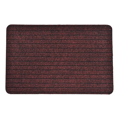 Outdoor Front Door Mat Chloe Polypropylene Latex Rug 24x16 Maroon