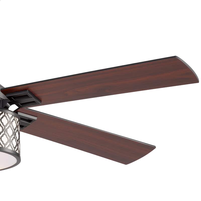 52" Reversible 5-Blade Caged Ceiling Fan with Light and Remote