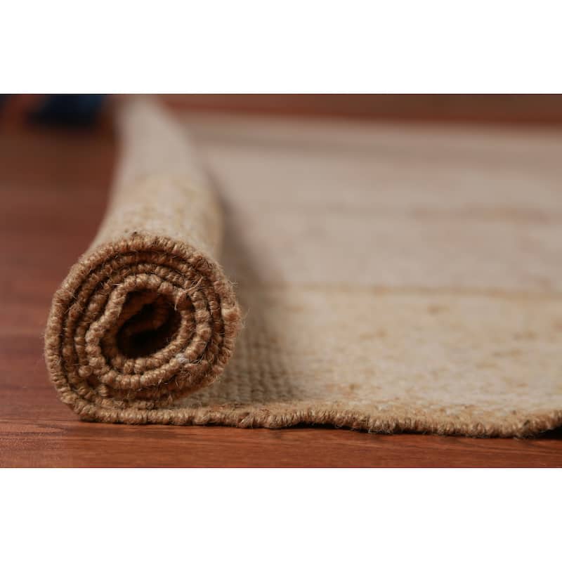 Hand Woven Oriental 100% Jute Carpet Southwestern Modern Brown Kilim Area Rug - 12' 5'' X 10' 4''