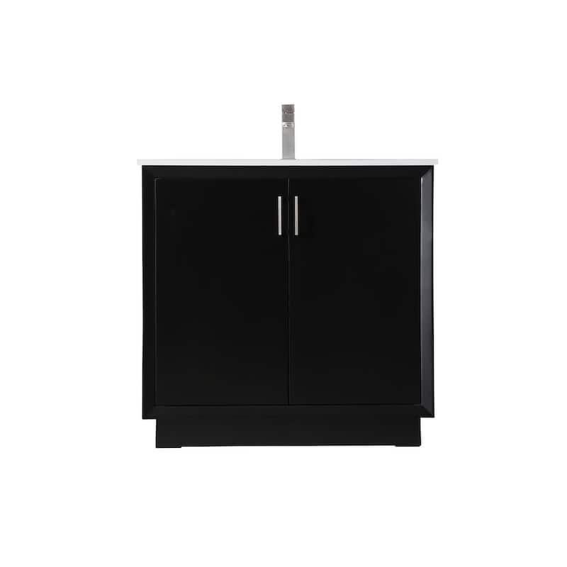 Elegant Lighting VF19636 Hayes 36" Free Standing Single Basin Vanity - Black