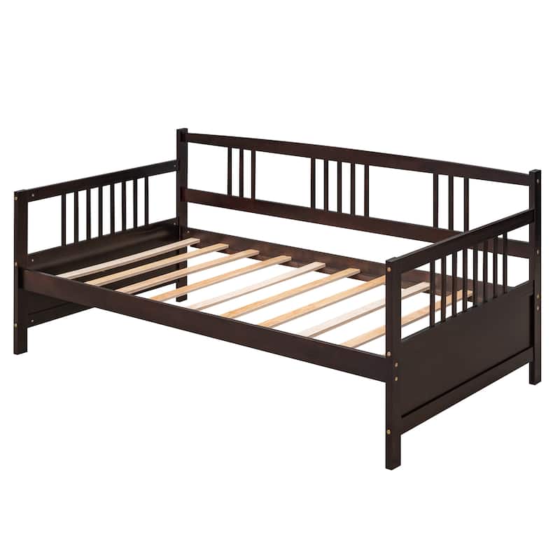 Modern Solid Wood Daybed, Multifunctional, Twin Size, Espresso