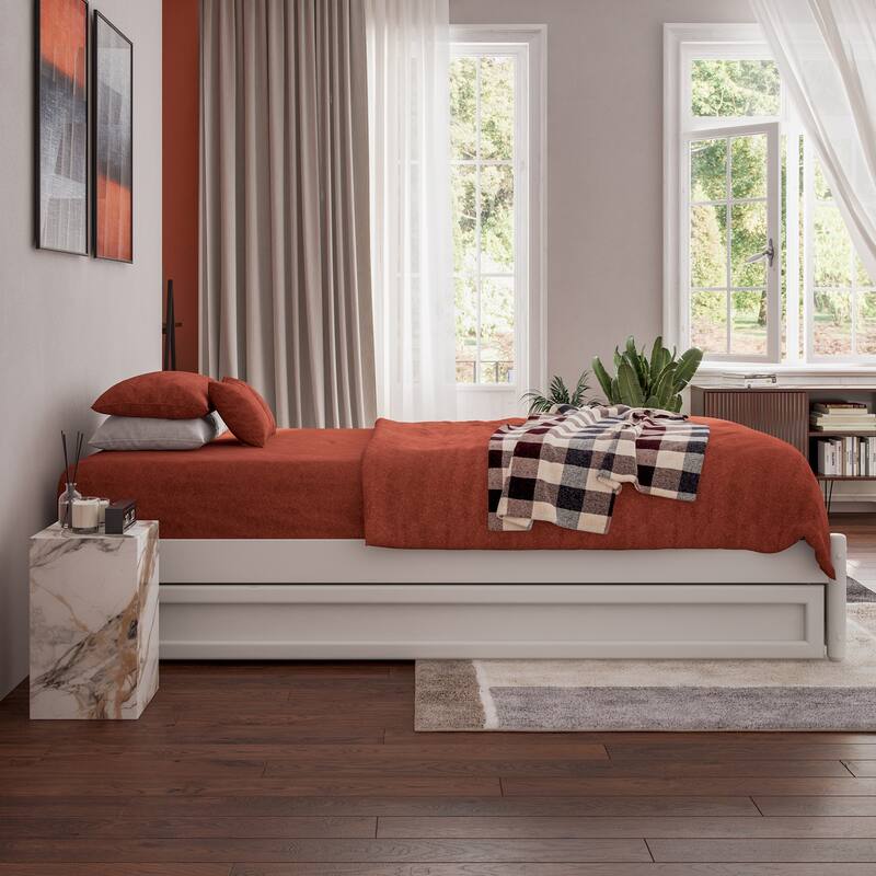 Barcelona Panel Platform Bed with Twin XL Trundle