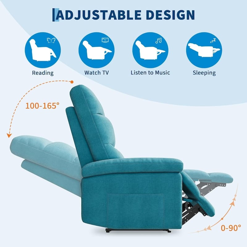 Adjustable Manual Recliner Sofa Chair, Single Sofa for Living Room