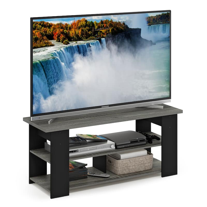 Furinno 15118 JAYA TV Stand Up To 50-Inch, French Oak Grey/Black