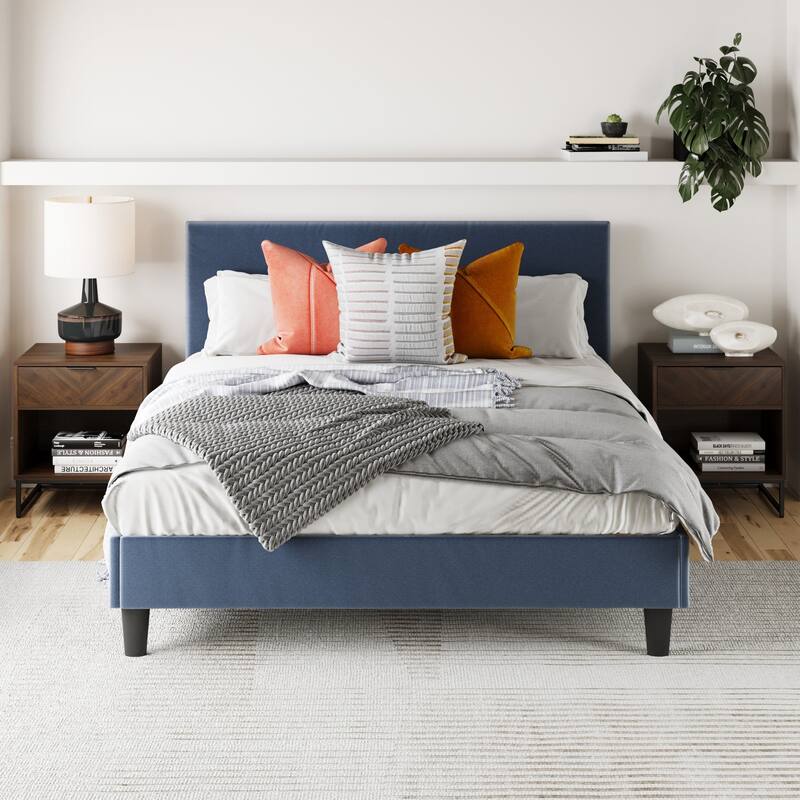 Nathan James Kensi Rustic Nightstand Matte Metal Base Open Cubby Storage and Drawer