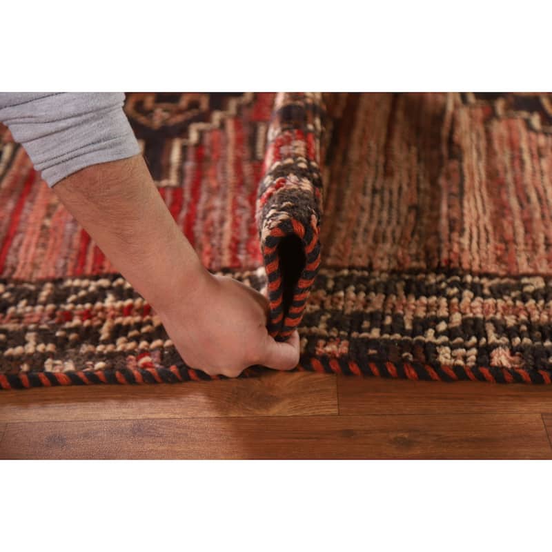 Tribal Geometric Qashqai Persian Antique Rug Hand-knotted Wool Carpet - 4'9"x 6'11"