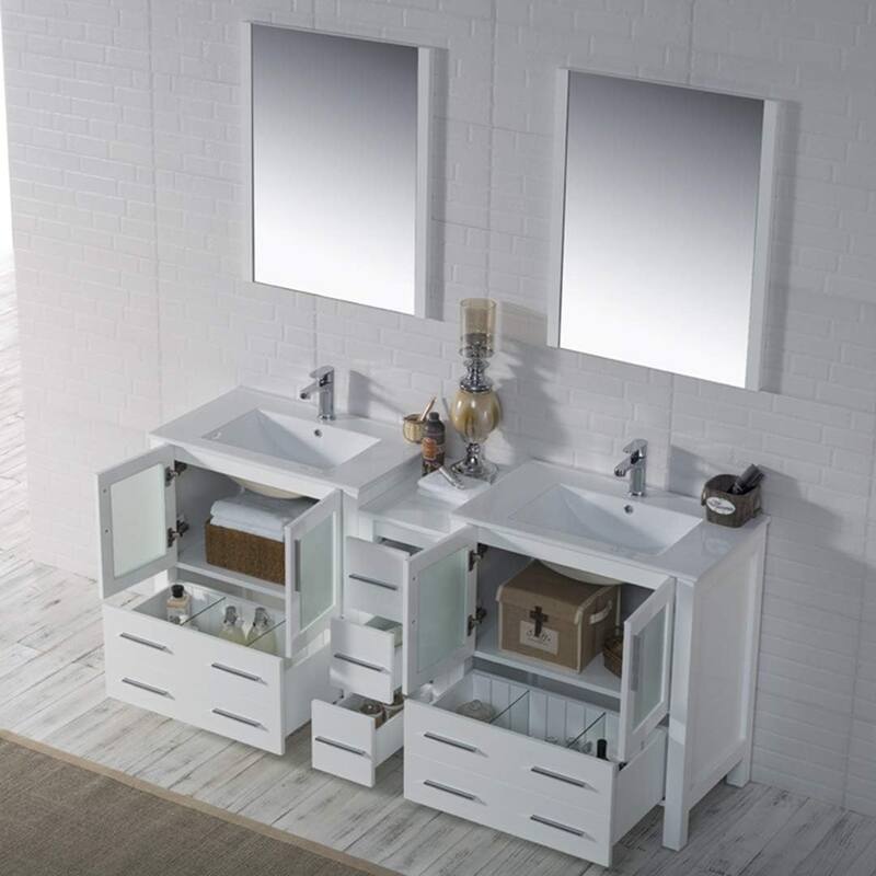 Blossom Sydney 72" Solid Wood Double Sink Bathroom Vanity with Cabinet