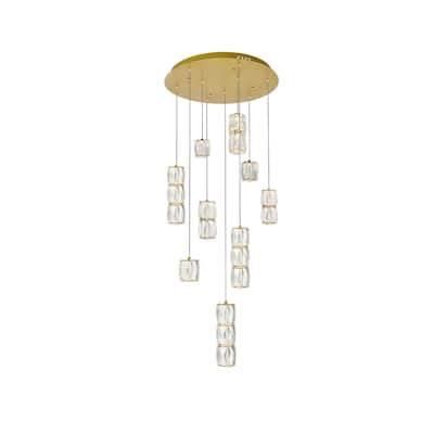 Silver Orchid Dove Gold LED Pendant - 20"W X 9.2"H